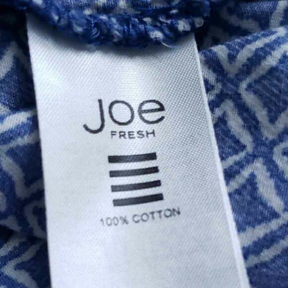 Joe Fresh Blouse Lightweight Summer Blue SMALL Lightweight Geometric Design - Picture 6 of 6